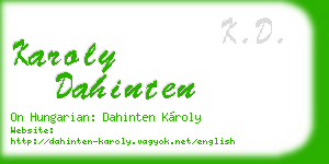karoly dahinten business card